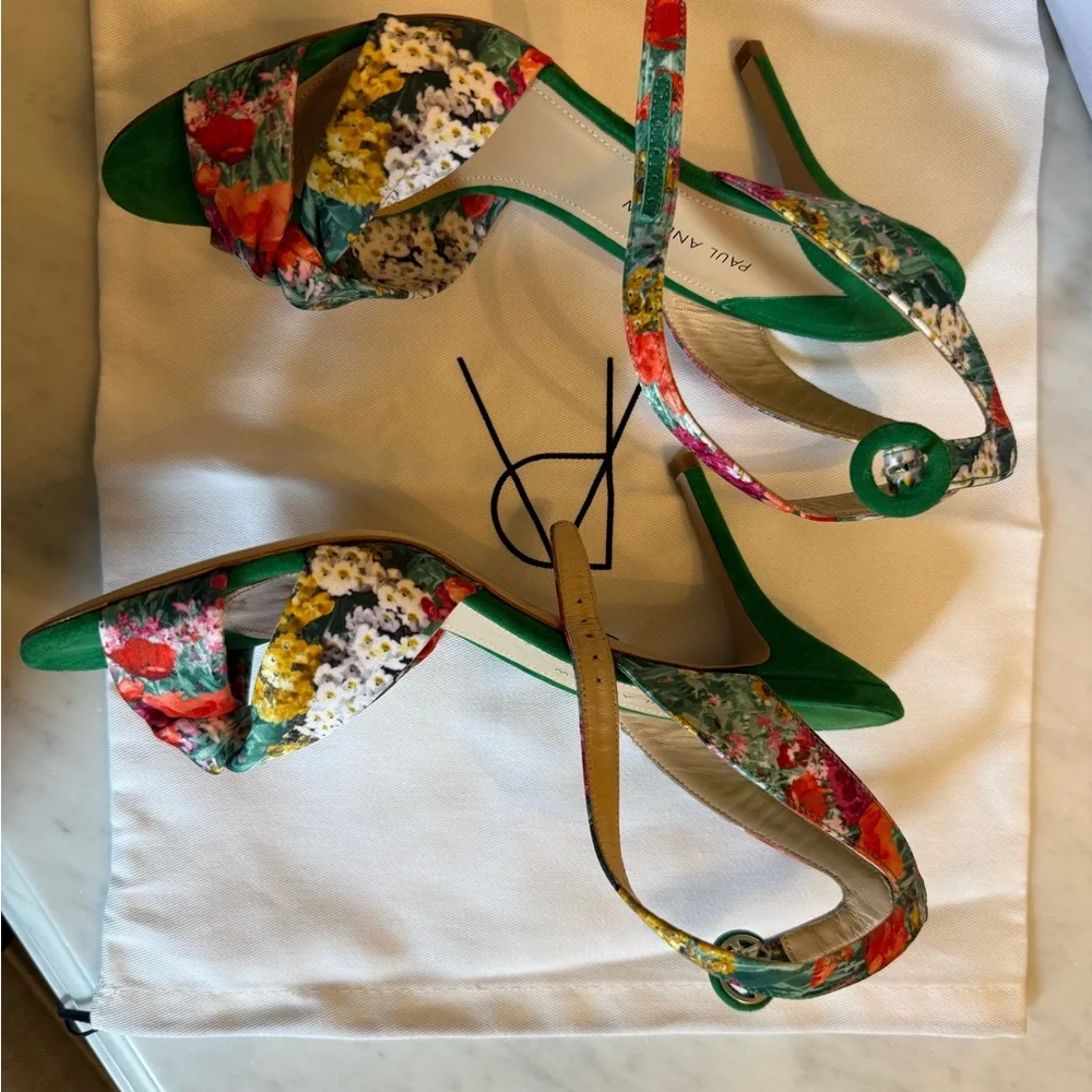 Paul Andrew Women's Floral Green Sandals - Picture 5 of 15